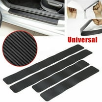 Black Carbon Fiber Scuff Plate Door Sill Cover Panel Step Protector Guard 4pcs