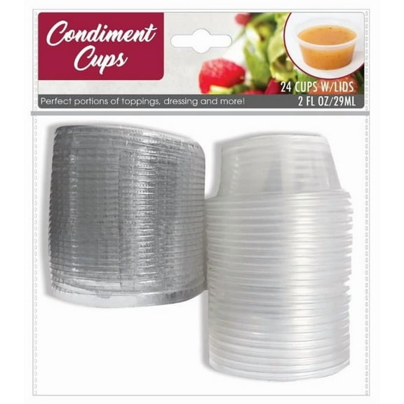Evri Durable Plastic Condiment Cups - 50 Pack