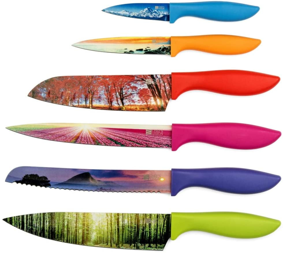 Knife in Gift Box - Stunning Gifts For Her and For Him - 6-Piece Colored Sharp Knives Set - Walmart.com