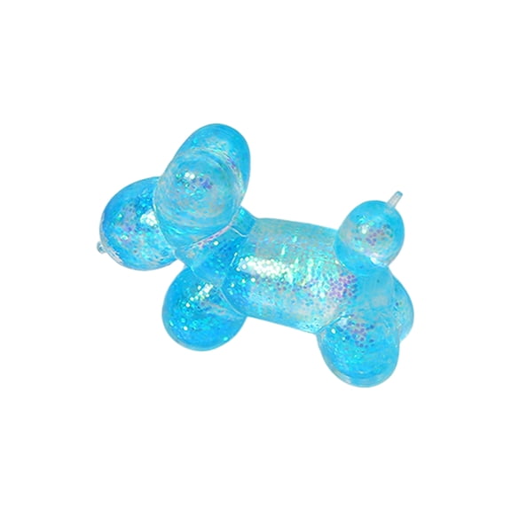 Maltose Squeeze Toy Balloon Dog Stress Relief Toy Soft Slow Rebound Sensory Fidget Toy with Glitter Filled Gel Body