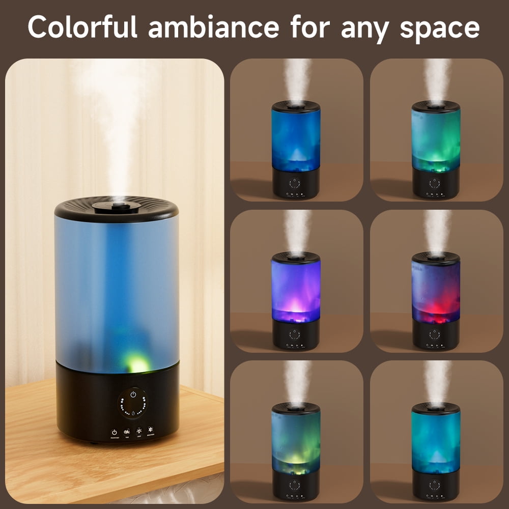3.2L Cool Mist Ultrasonic Humidifier for Bedroom, Nursery, with 360° Nozzle, Colorful Gradient Light, Auto Shut-Off