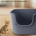 thumbnail image 4 of 2PCS Large High Sided Cat Litter Box Extra Deep Litter Tray for Multi Cats Household, High Wall Cat Boxes Anti-Splashing Kitty Litter Box, 4 of 4