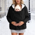 thumbnail image 5 of NOLDARES Maternity Coat Women's Kangaroo Sweatshirt for Mom and Baby Carrier Maternity Coat Fleece Jacket 3-In-1 Thicken Fleece Jacket,Zip Panels,Clothing(Q401-Black), 5 of 9