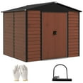 thumbnail image 1 of Outsunny 8'x7' Outdoor Storage Shed Garden Shed w/ Lock, Teak, 1 of 10