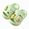 thumbnail image 3 of kpoplk Kids Cloud Slides Boys Girls Pillow Slippers – Slip-On Slide Sandals, Summer Beach Pool Shoes, Indoor and Outdoor(Green,6.5), 3 of 7