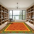 thumbnail image 2 of ODIKA 2'x3' Machine Washable Non-Slip Area Rug, Geometric Burnt Orange High Traffic Rug, Orange, 1050404, 2 of 7