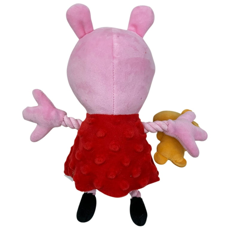 Hasbro Peppa Pig Squeak Plush Dog Toy 9 inches Red Pink