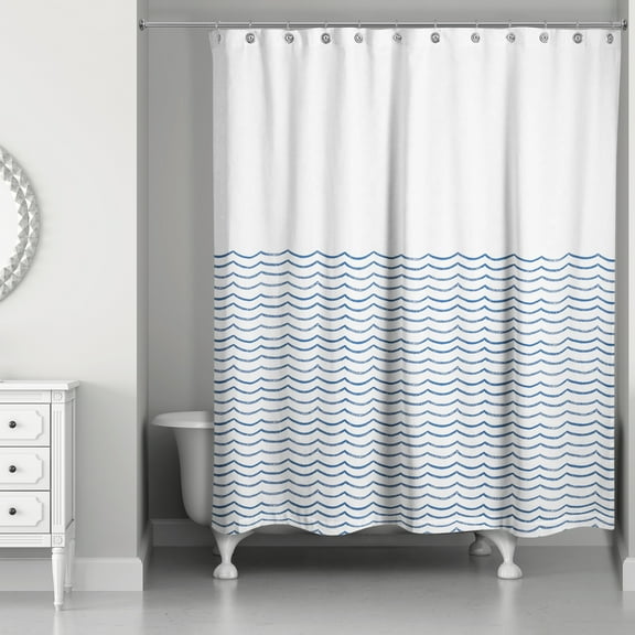 Creative Products Doodle Waves 71x74 Shower Curtain