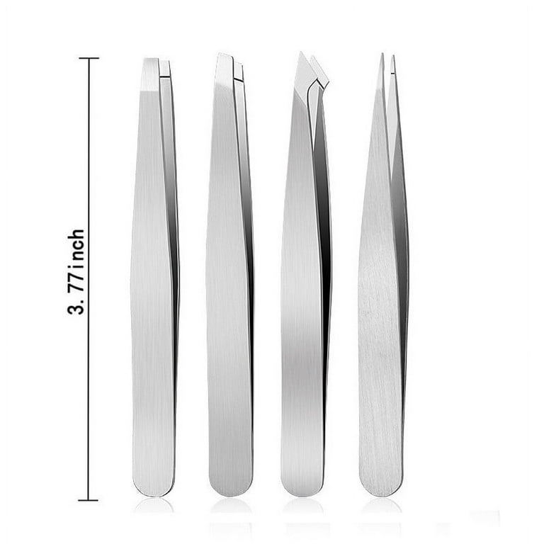 20Cm Angled Slanted Tip Metal Curved Tweezer Silver Tone & 5.5 Inch Long  Silver Tone Stainless Steel Round Tip Tweezers - AliExpress