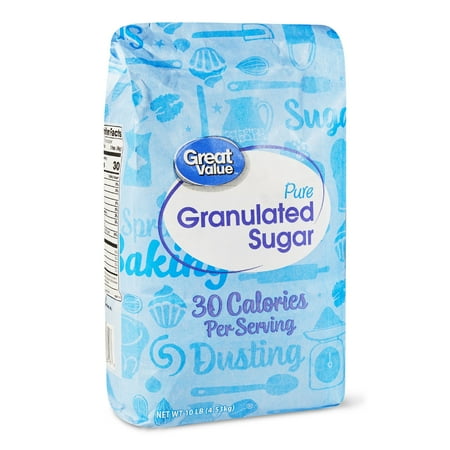 Great Value Pure Granulated Sugar, 10 lbs (Best Sugar For Diabetics)