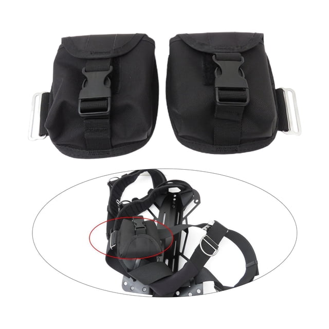 Bolsa de lastre para buceo perfecl riñonera de lastre 2 kg negro con hebilla de liberación rápida