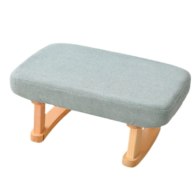 Reposapiés pequeño, otomano rectangular, taburete estable, reposapiés, sofá, taburete de té para habitación resistente, mesita de noche, oficina en Verde claro