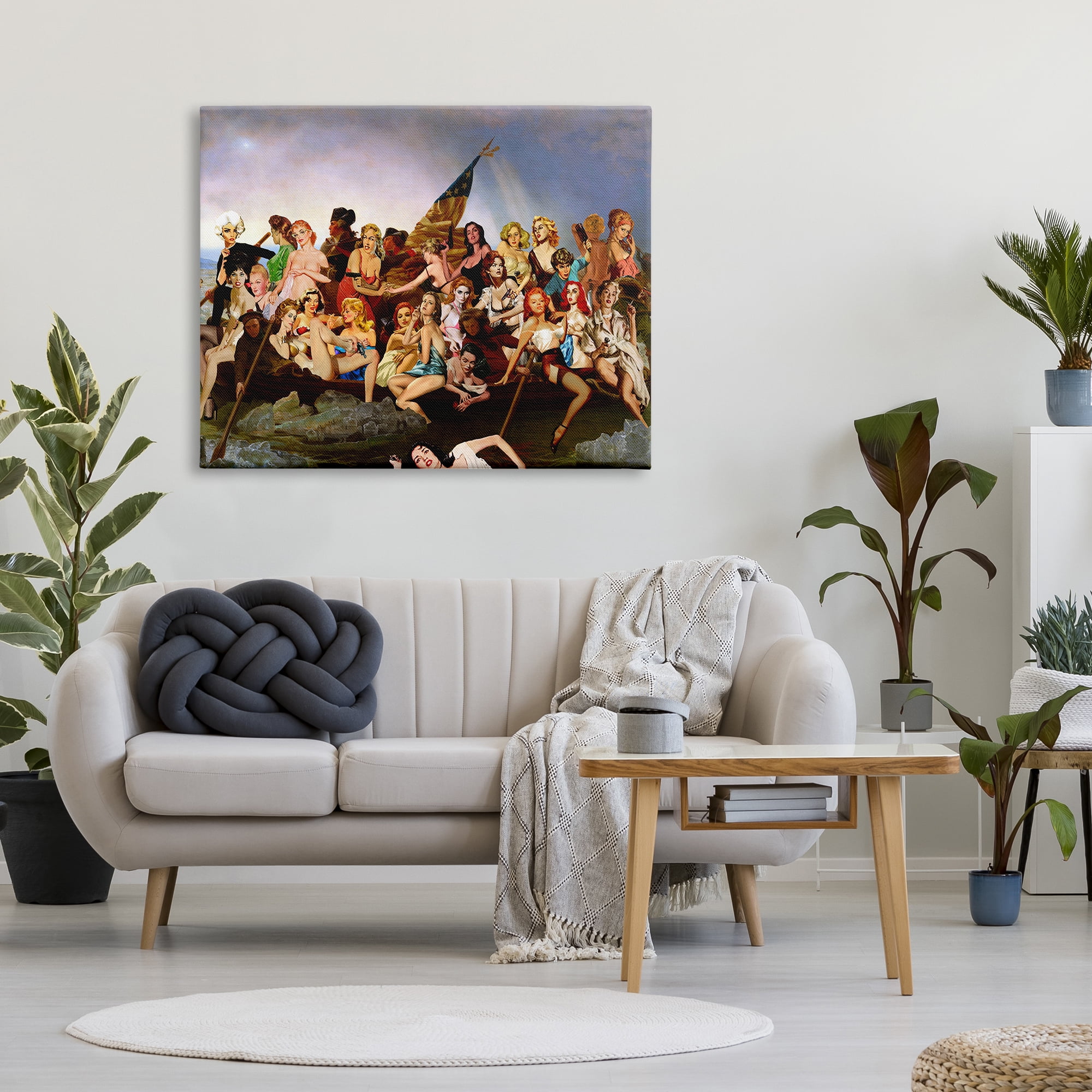 Stupell Industries Classic People Collage Novelty Painting Gallery Wrapped Canvas Art Print Wall Art, 48 x 36