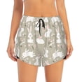 thumbnail image 4 of Lsque Rabbit And Flower Printed Women's Running Shorts with Liner Pockets,Elastic Quick Dry Workout Athletic Gym Yoga Shorts,Womens High Waist Shorts-XX-Large, 4 of 9