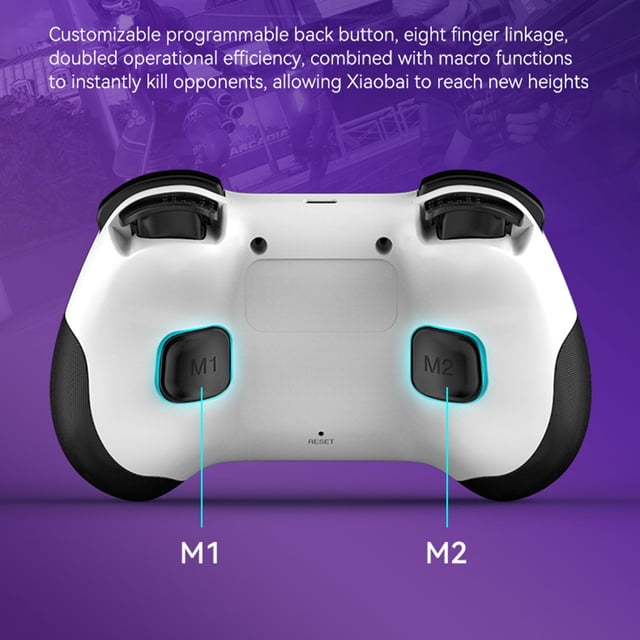 Controlador inalámbrico RGB Gamepad Wdftyju para PS4 Bluetooth Blanco