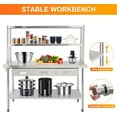 thumbnail image 5 of Acekid 72"X24" Stainless Steel Table with Overshelves and 3 Drawers, NSF Work Table Shelf Drawers, Metal Table Prep Table, 5 of 6
