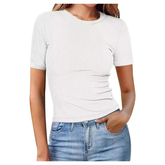 Women Blouses Womens Tops And Blouses Fall Petite Tops for Women Size Petite Work T Shirt Womens Comfy T Shirts Guard Top Skin Tight Shirt Casual V Neck Solid Shirts for Leggings White 2XL