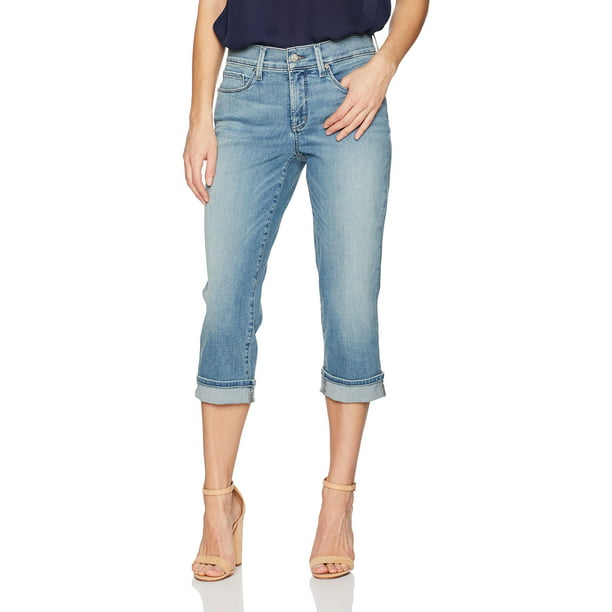 NYDJ - Womens Jeans Marilyn Straight Crop Cuff Stretch 6 - Walmart.com ...