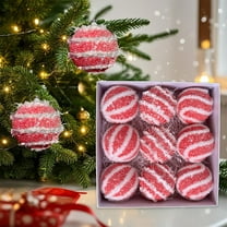WEGFTDUOP 9pcs Gift Boxed Soft Macaron Christmas Ball Decorative Hanging Ornaments