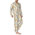 thumbnail image 2 of Honeii Dog Faces Pattern Mens Pajamas Set,2pcs Men's Lounge Long Sleeve Sleep Shirt and Pajama Bottoms Sleepwear Set,Mens Pjs Sets-Large, 2 of 7