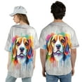 thumbnail image 5 of Watercolor Drip Beagle Pop Art Colorful Portrait Artwork All Over Print 3D Baseball Shirt Beagles Dog Lover Gifts Idea Softball Sport - 01009, 5 of 6