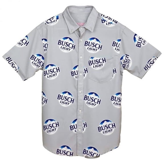 Busch  Light All Over Print Button Down Hawaiian Shirt  - Large