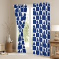 thumbnail image 3 of Feelyou Kids Kawaii Xmas Tree Blackout Curtains Set of 2 (52x84 Each), Blue Plaid Checkered Window Curtains, Merry Christmas Theme Curtains and Drapes, Black Out Curtains Decor, 3 of 6