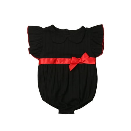 

Suanret Baby Girl Cotton Romper Ruffle Short Sleeve Bodysuit One Piece Jumpsuit