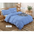 thumbnail image 3 of Ruvanti Queen Size Cotton Duvet Cover Set - Sky Blue 3 Pieces with Button Closure, 92x96 inches, 3 of 7