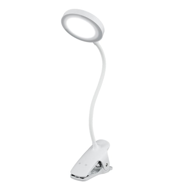 Muyoka Clip de luz de lectura en la luz de libro LED Lámpara de escritorio recargable de 1800 mAh Lámpara de lectura para el cuidado de los ojos con 5 niveles de brillo y 5 modos de color Lámpara de m Muyoka Hogar