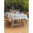 thumbnail image 3 of Outdoor Tablecloth with Umbrella Hole for Patio/Picnic/Party/Camping, Purple Lavender Waterproof Table Cloth Rectangle Table Cover Washable, Spring Floral Daisy Butterfly Leaves Gray (60"x 120"), 3 of 8