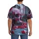 thumbnail image 3 of Fotbe Gothic Red Skull Cemetery Camisa Estampada de Manga Corta para Hombre, Casual de Verano, Estilo Playero, Sin Arrugas-Medium, 3 of 5