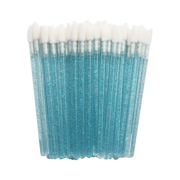 Fiudx Pincel de Labios de Cristal, Paquete de 50 Aplicadores Desechables, Diseño de Pincel Suave con Efecto Flocado, Aplicación Suave de Color de Labios, Ideal para Fiestas de Maquillaje, Uso En Viaj