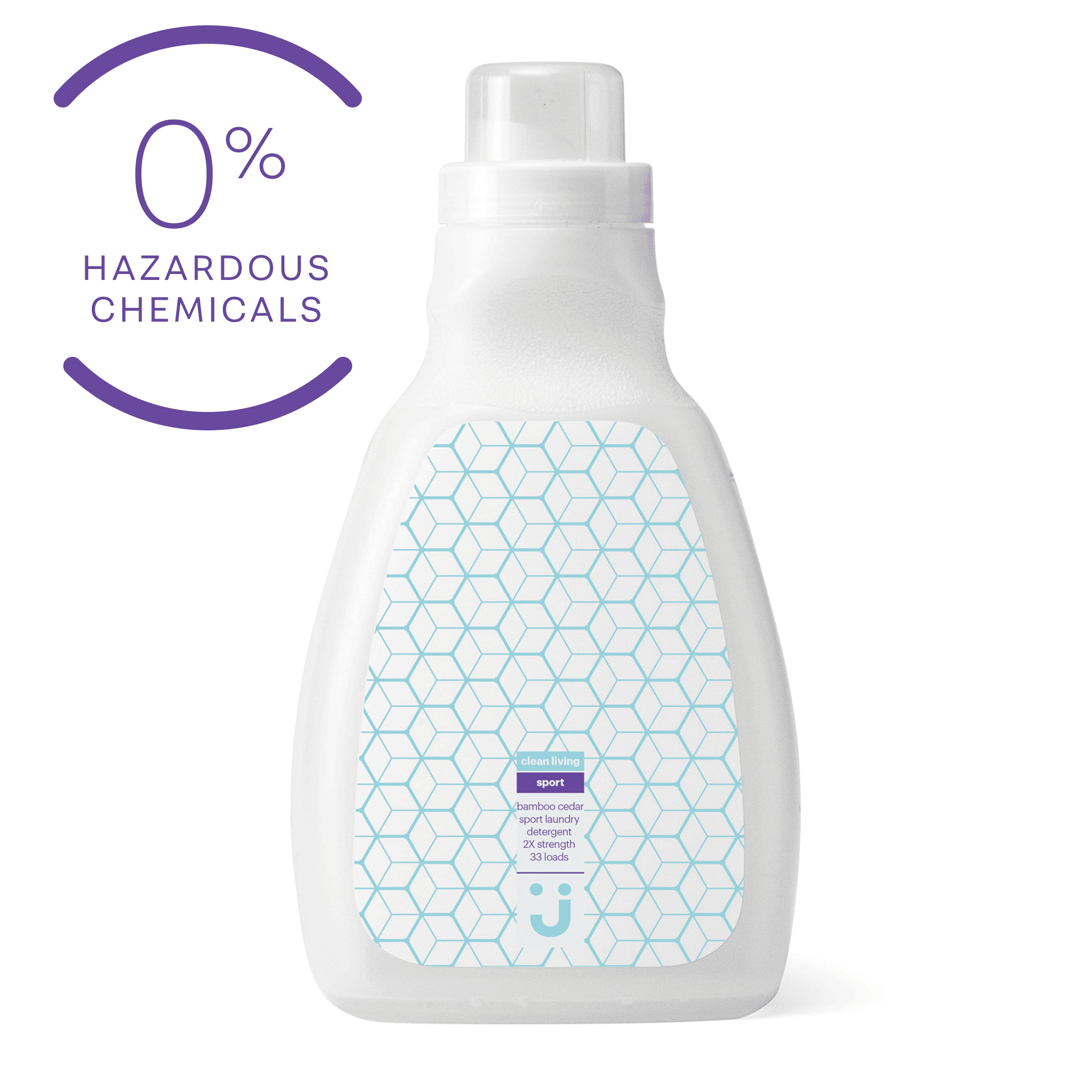 Uniquely J Clean Living Sport Laundry Detergent 2x Strength, Bamboo Cedar, 33 Loads