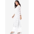 thumbnail image 3 of Roaman's Women's Plus Size Petite Plus Size 3-Piece Allover Lace Duster Pant Set – Formal Wear, 3 of 6