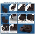 thumbnail image 6 of KINCAM Recliner Loveseat Slipcovers with Console Stretch 4-Pieces Reclining Couch Covers for Pets Furniture Sofa Cover, Coffee, 6 of 9