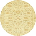 thumbnail image 1 of Ahgly Company Machine Washable Indoor Round Abstract Sun Yellow Area Rugs, 8' Round, 1 of 7