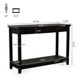 thumbnail image 4 of Finmind 41.3" Solid Wood Console Table, Farmhouse Entryway Table with Storage Shelf, Sofa Console Behind the Couch for Living Room, Hallway, Black, 4 of 8