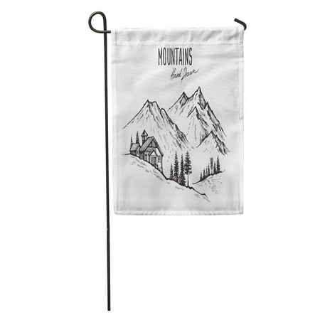 The Range Garden Furniture LADDKE Tree of Mountain Landscape Pen Ink Forest Graphic Range Sketch Garden Flag Decorative Flag House Banner 28x40 inch ()