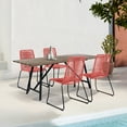 thumbnail image 3 of Armen Living Koala Shasta 5-Piece Wood Outdoor Dining Set in Brick/Natural, 3 of 6