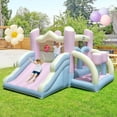 thumbnail image 2 of Costway Macron Pastel Bounce House with Slide Basketball Hoop Boxing Blower Not Included, 2 of 8