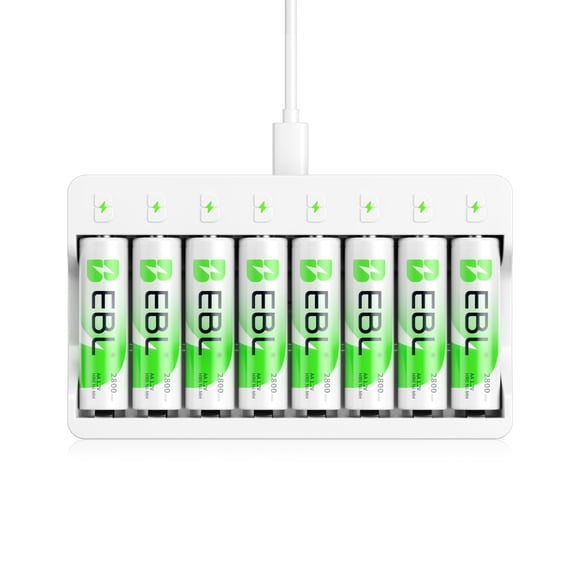 EBL Pilas recargables AA Ni-MH de 2800 mAh, paquete de 8