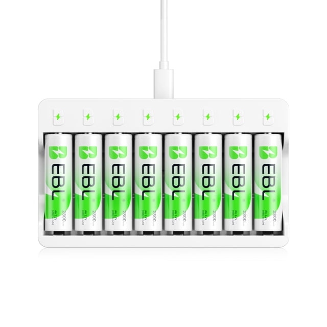 EBL Pilas recargables AA Ni-MH de 2800 mAh, paquete de 8