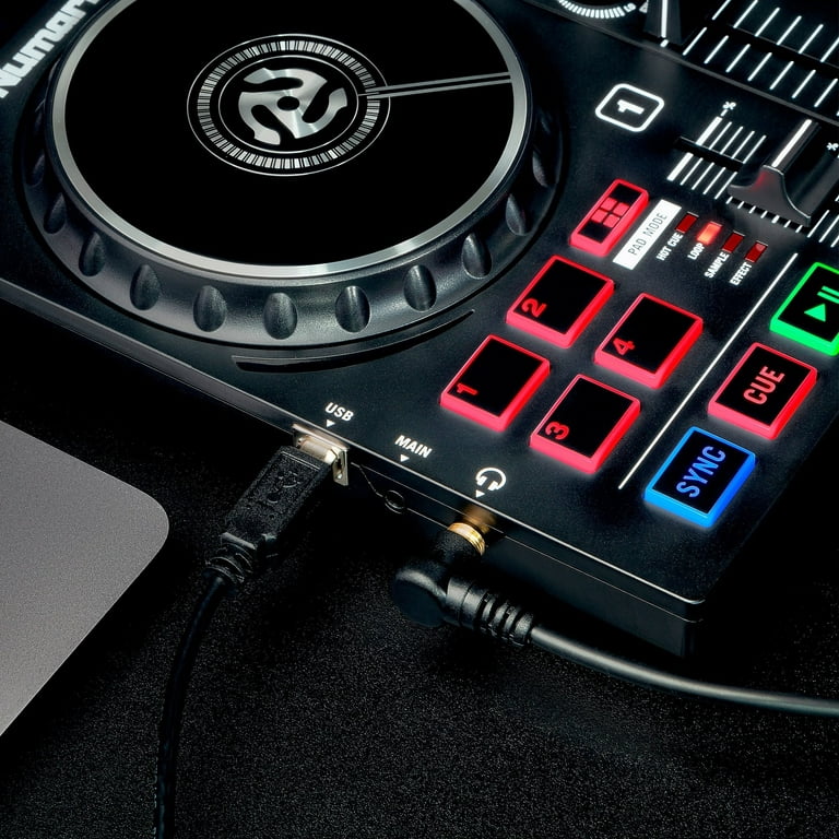 Numark Beginners Party Mix II - DJ Controller Set with Built-In Lights,  Mixer for Serato Lite and Algoriddim Pro AI
