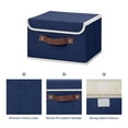 thumbnail image 4 of ANMINY Foldable Fabric Storage Bin With Handle Lid Large Collapsible Box Basket For Home Organizer, 2 Packs, Blue, 4 of 7