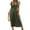 Army Green, variant on Women's Dressess Short Sleeve V Neck Short Dress High Waist Ruffle Swing Knee Length Dress With Pockets Slim Fit Party Dresses Army Green L