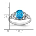 thumbnail image 5 of Auriga Fine Jewelry 925 Sterling Silver 1.4ct Round Cut Topaz Engagement Ring Size 7 for Women, 5 of 5