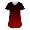 thumbnail image 5 of hoksml Womens Plus Size Tops Tunic Short Sleeve Crew Neck Tunics Casual Summer Dressy Tops Blouses with Trendy Pleated 1X-5X L, 5 of 5