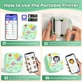 thumbnail image 4 of Blozor Mini Thermal Sticker Printer XenGro,Portable Inkless Bluetooth Photo Printer with 4 Rolls Paper,Wireless Pocket Label Maker, 4 of 10