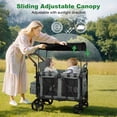 thumbnail image 6 of Vomeast Wagon Stroller for 2 Kids, 3-in-1 Outdoor Baby Stroller Wagon with Canopy, 5-Point Harness, Adjustable Handlebars, Removable Seat for Toddlers, Grey, 6 of 12